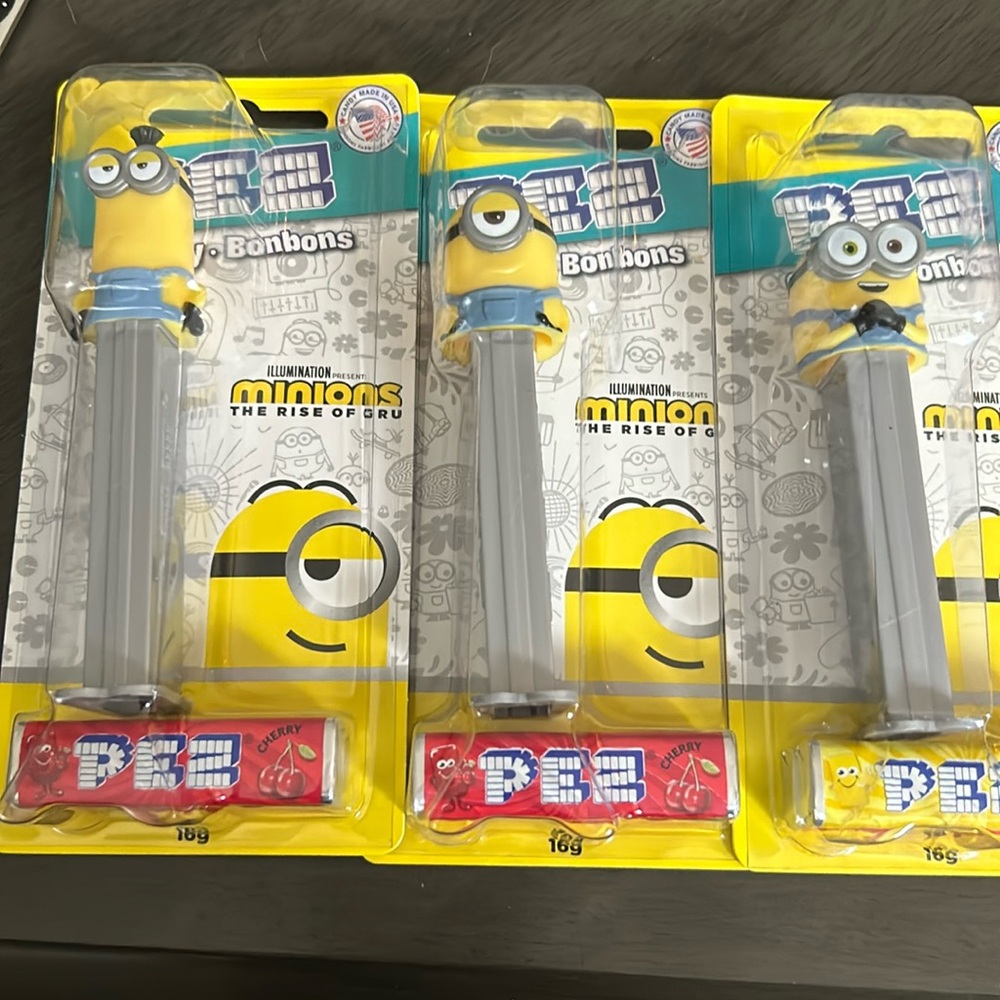 PEZ Minions collection- set of three Kevin, Stuart, Bob .